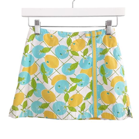 Lilly Pulitzer Lenore Skirt Citron Lemon Lattice Skort Girl 8 Vintage 90s Preppy - Picture 2 of 12